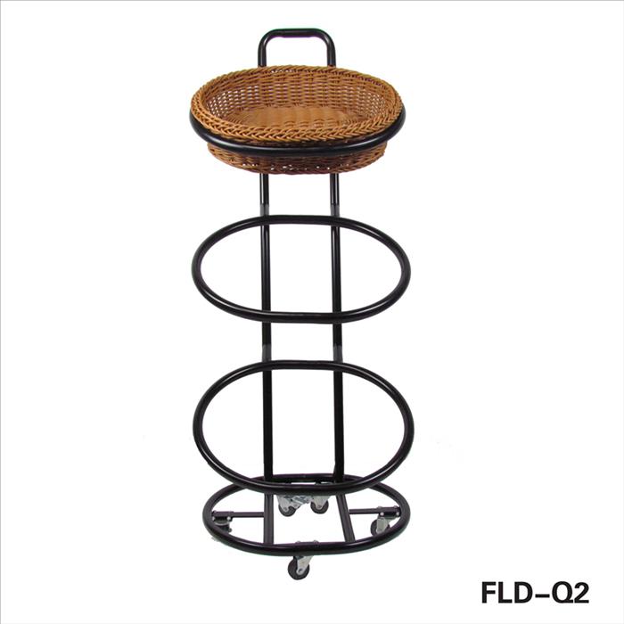 Three Tier Floor Standing Wicker Basket Display Three Tier Floor Standing Wicker Basket Display