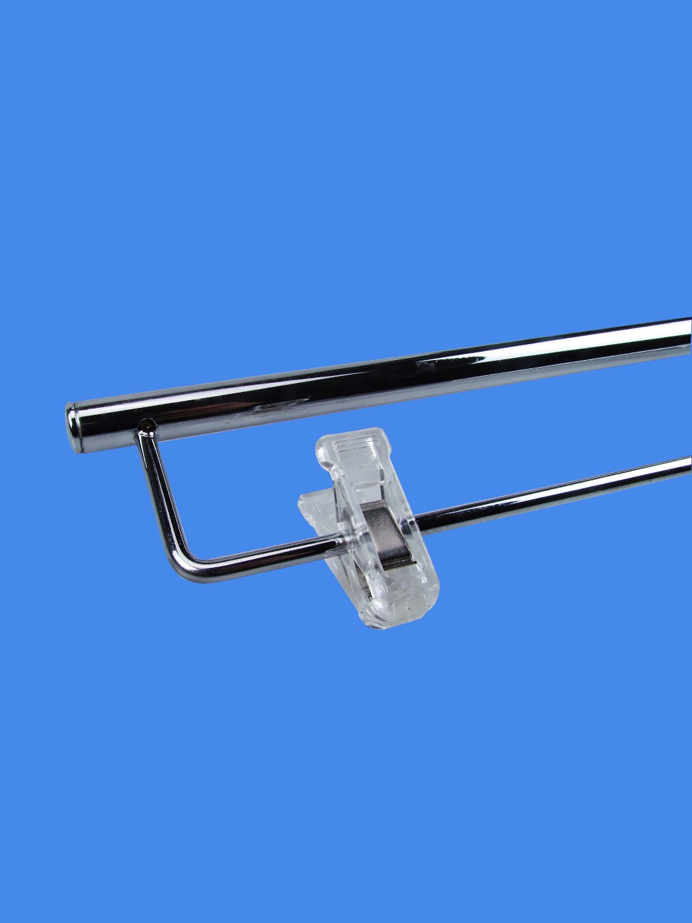 Supermarket POS Metal Chrome and Black Powder Coated Sign Stand