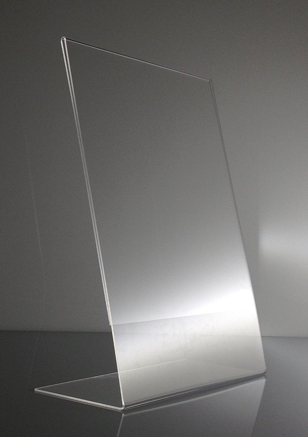 L shaped acrylic sign holder