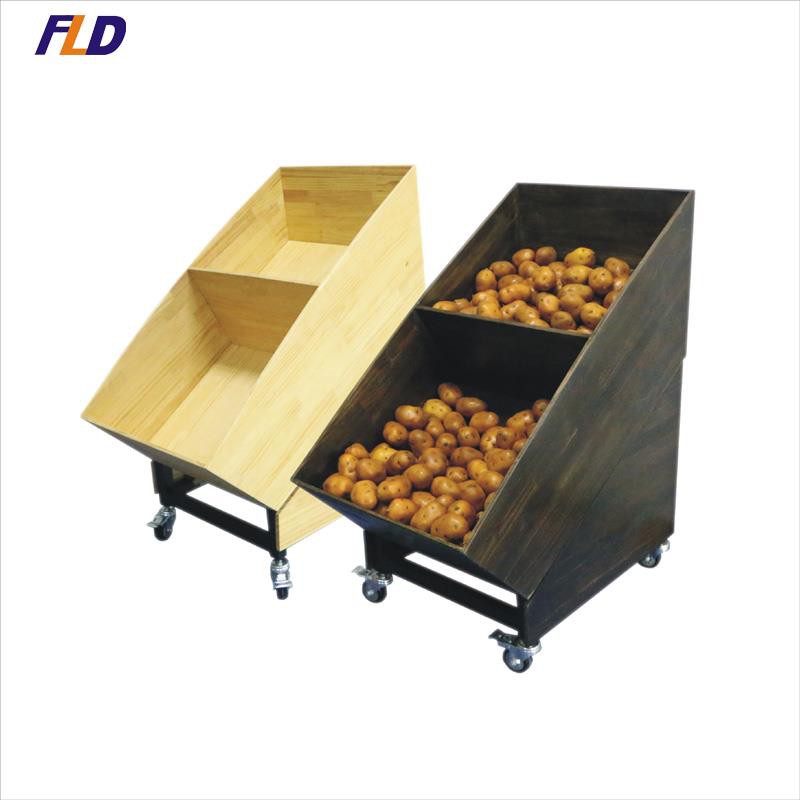 Natural Wooden Fruit and Vegetable Rack Display Stands Natural Wooden Fruit and Vegetable Rack Display Stands
