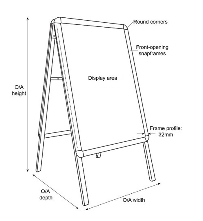 Double sided Aluminium Poster Display Stand